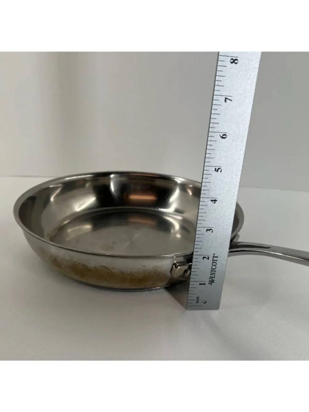 Dacor Hot Dots Stainless Steel Frying Pan Long Handle 10 in Skillet Round Silver